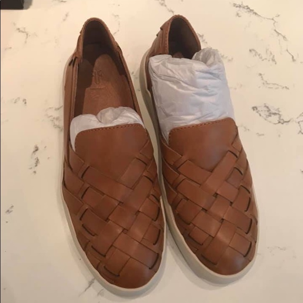 Frye Brea Huarache Slip On Flats Leather Sneakers